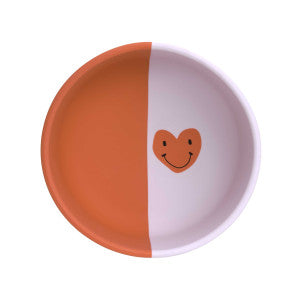 Silicone eet kom - Happy Rascals, Heart lavender