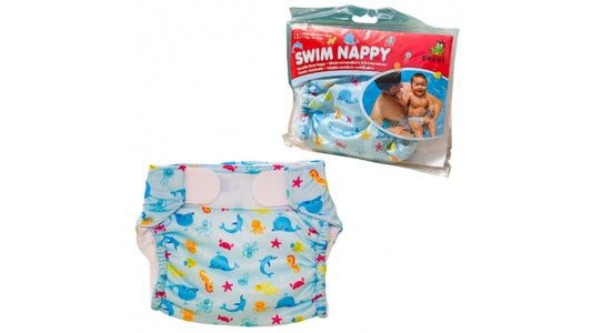 Freds Swim Academy Wasbare Zwemluier Zeedieren Maat 2 9-16 kg Blauw