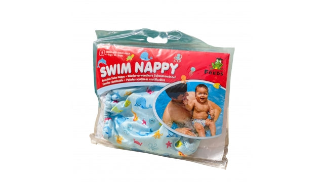 Freds Swim Academy Wasbare Zwemluier Zeedieren Maat 1 4-9 kg Blauw