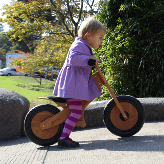 Kinderfeets houten loopfiets vanaf 2 jaar - Bamboe Bruin