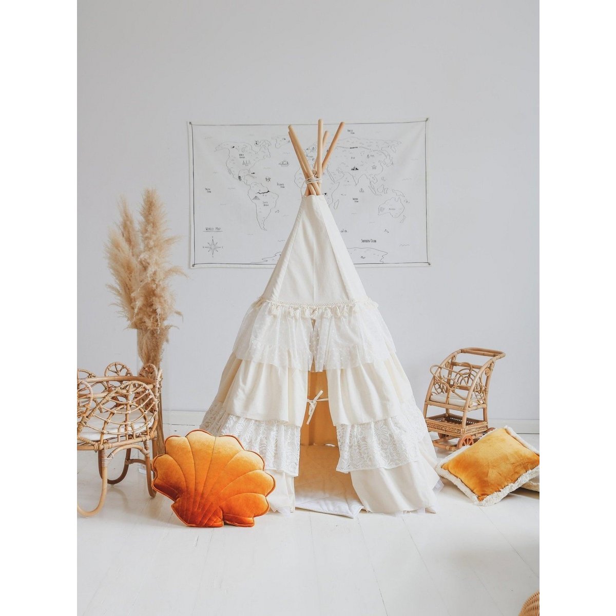 "Shabby Chic" Tipi-tent met ruches