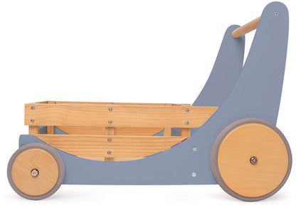 Kinderfeets 2-in-1 houten opbergkar & loopwagen - Slate Blue