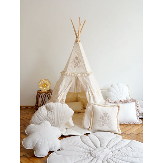 Tipi-tent "Boho" met ruches en borduursels