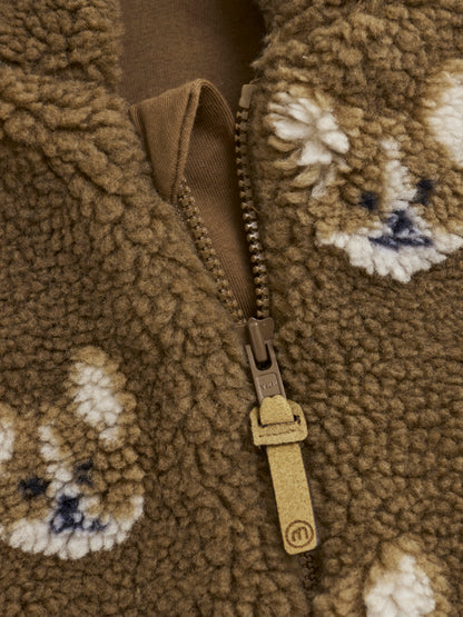 Jacket Teddy w. Lining - Sepia