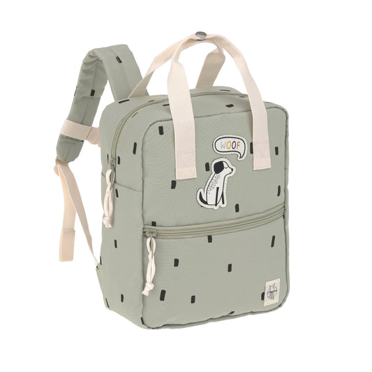 Mini Square Backpack - Happy Prints, light olive