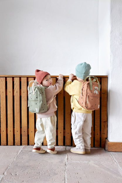 Mini Square Backpack - Happy Prints, light olive