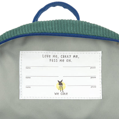 Tiny Backpack Cord - Little Gang, Fun ocean green