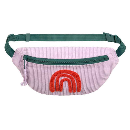 Mini Bum Bag Cord Little Gang Rainbow lilac - Heuptas