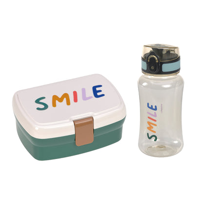 Lunch Set (Lunchbox & Drinking Bottle) - Little Gang, Smile Milky