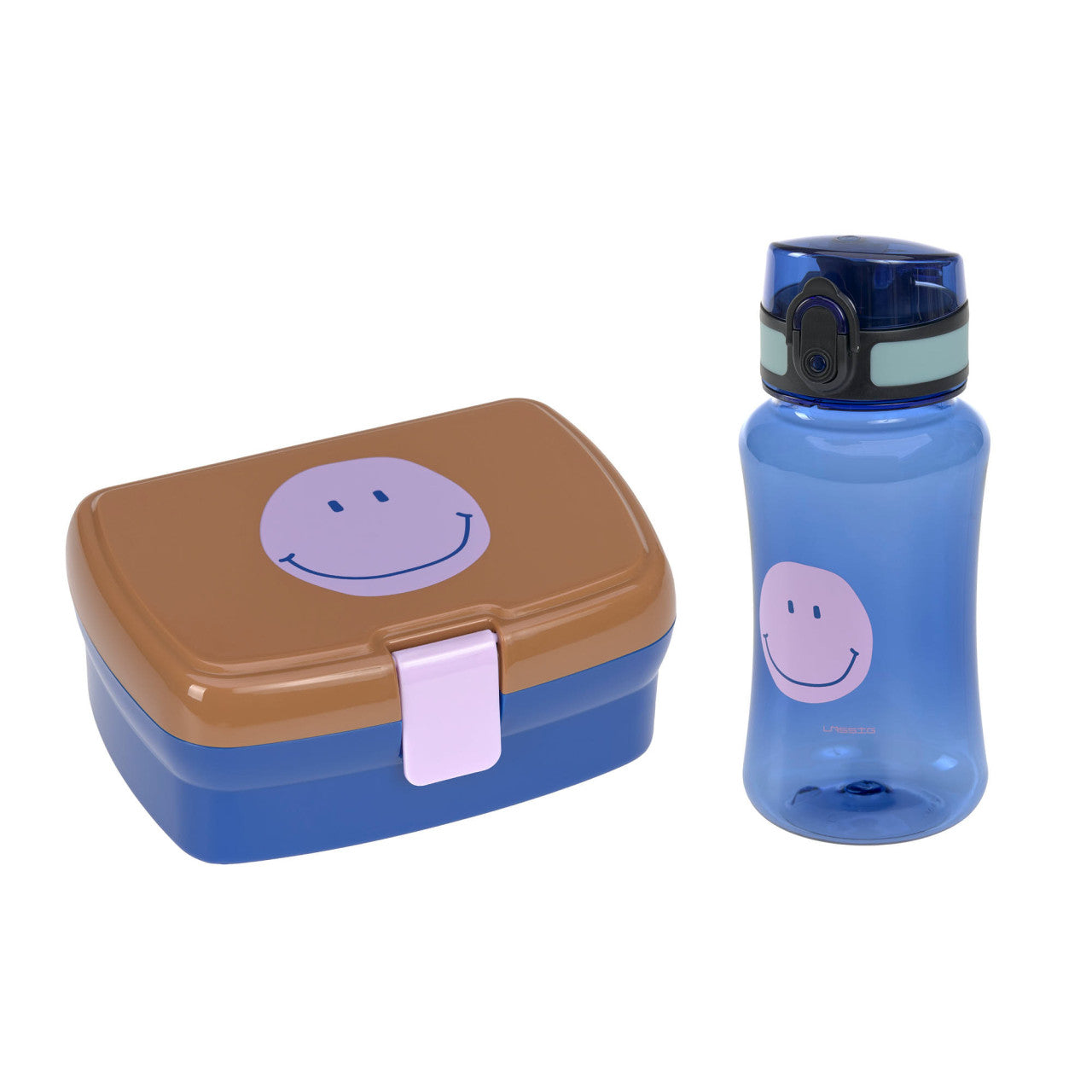 Lunch Set (Lunchbox & Drinkfles) - Little Gang, Smile caramel