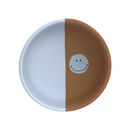 Silicone Bowl - Happy Rascals, Smile sky blue