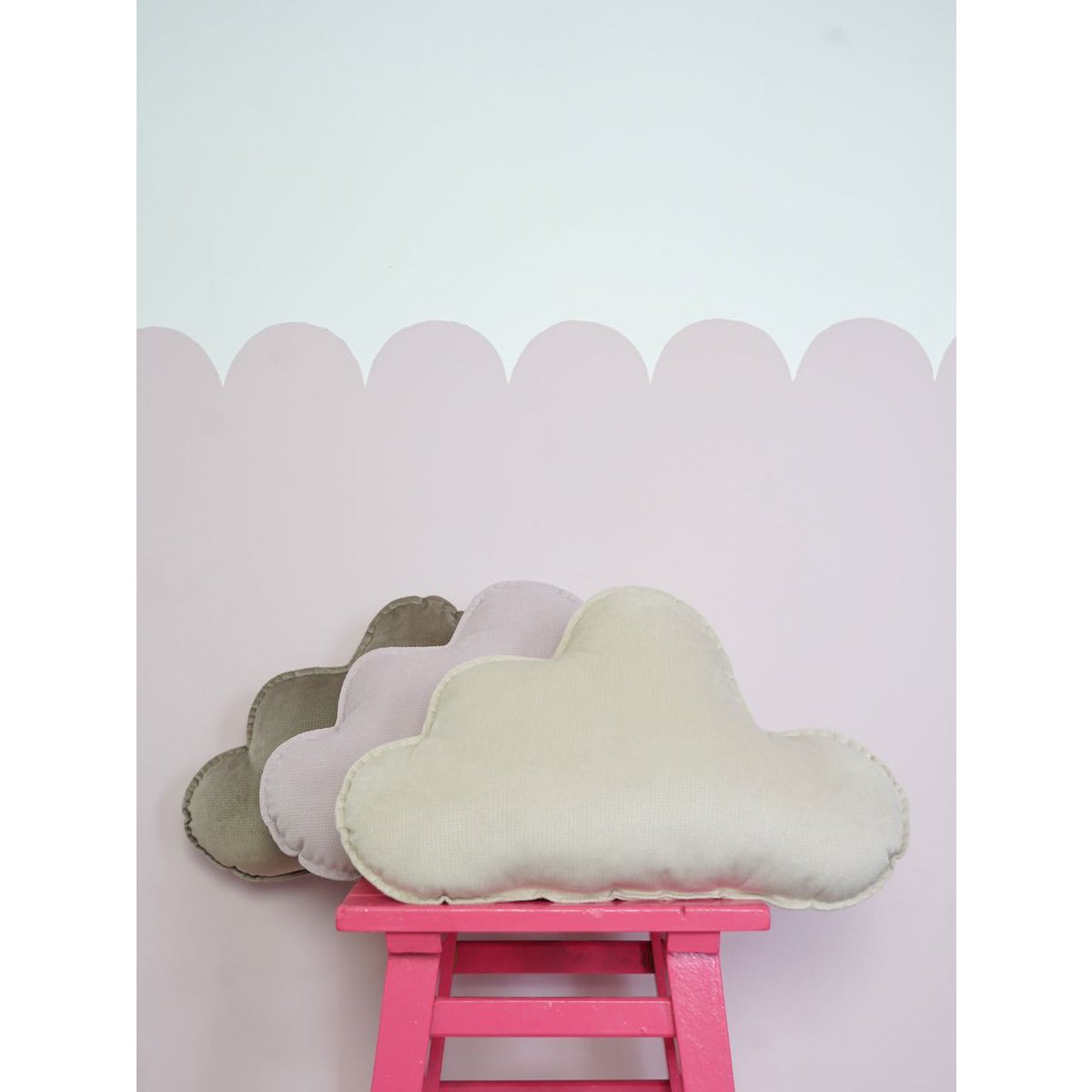 Fluweel Wolkenkussen voor babykamer "Creme"