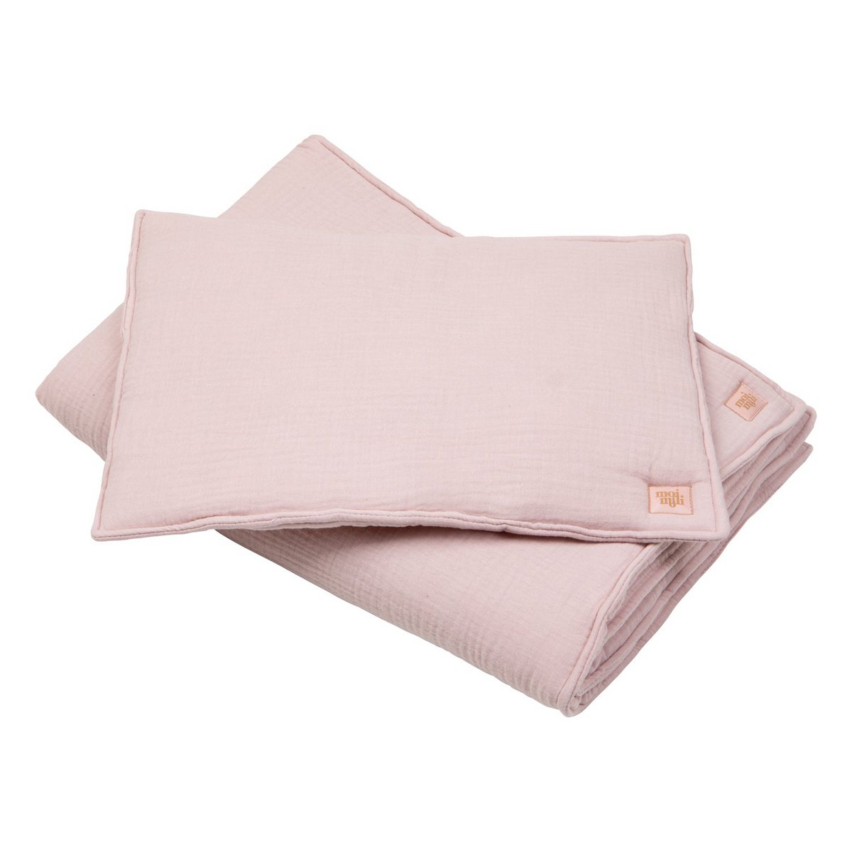 Mousseline dekbedset met kussen "Baby roze"