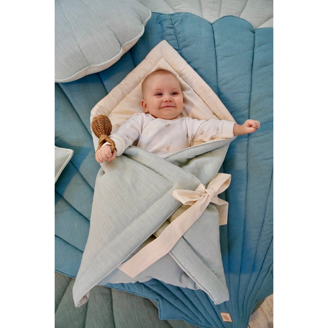 Linnen schelp Babywrap "Poederroze"