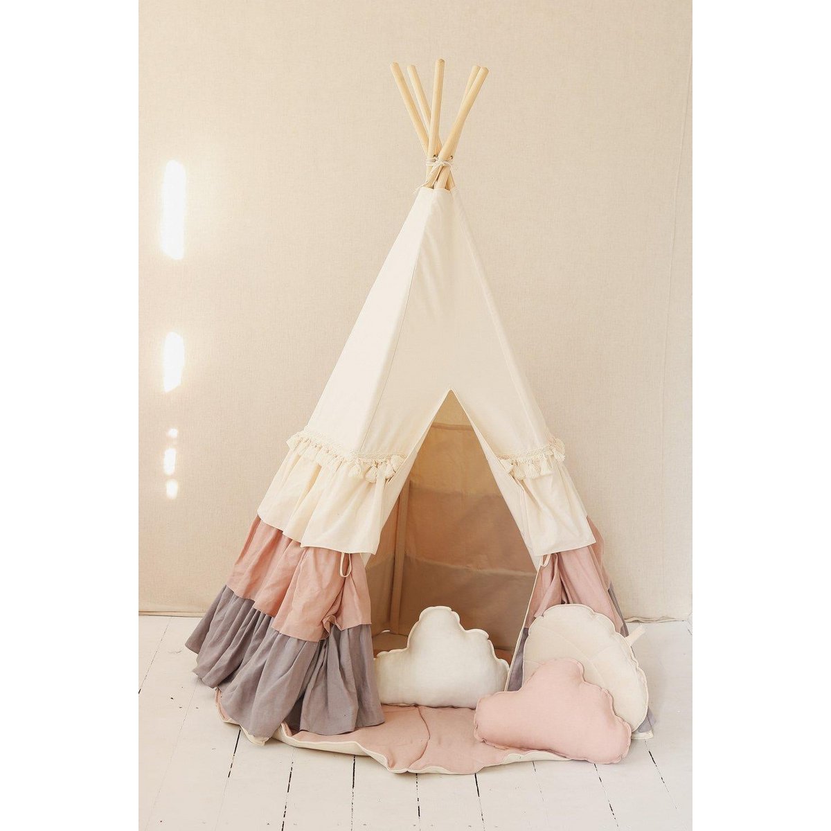 Tipi-tent "Powder Frills" met franje