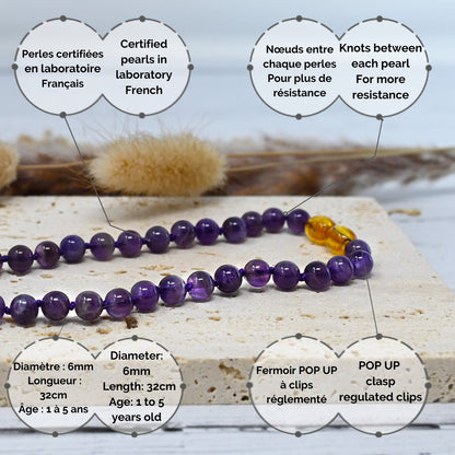 Amethyst - Natuursteen babyketting