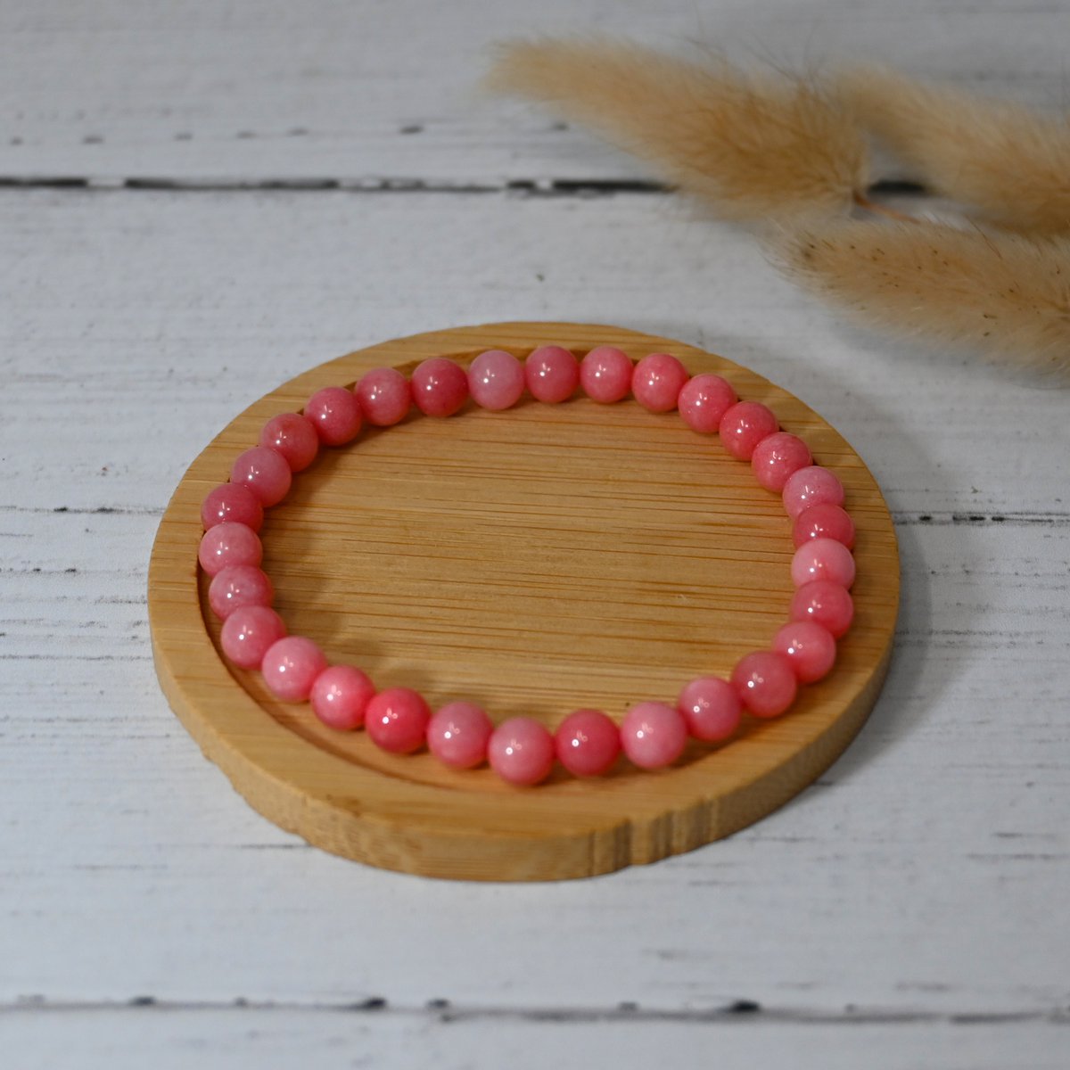 Rozenkwarts - Natuurstenen armband voor mama en papa