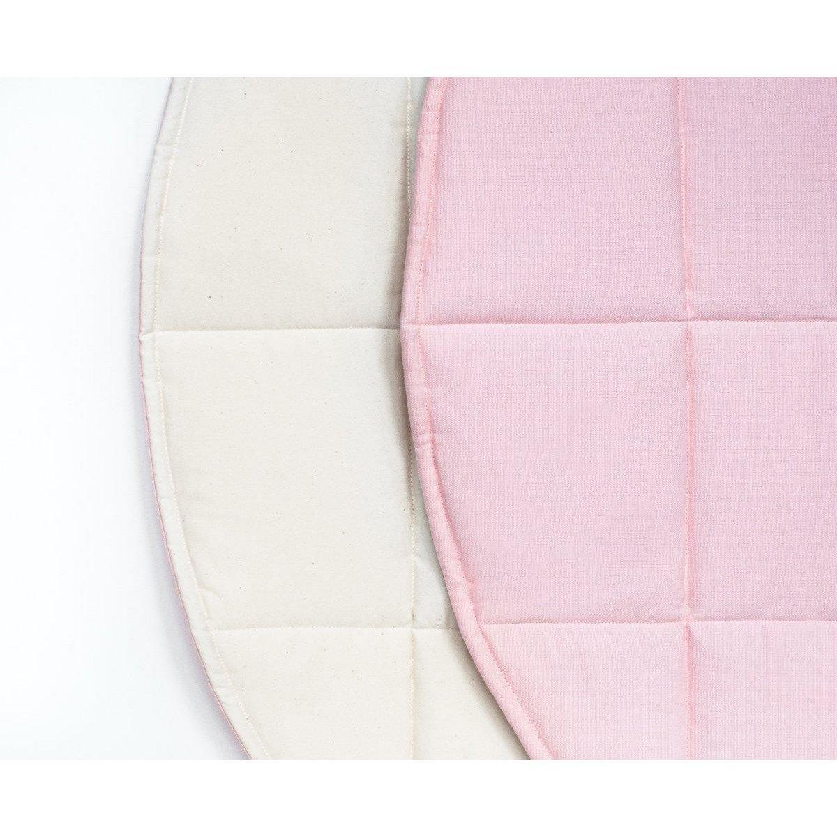 Ronde katoenen mat "Roze en beige"