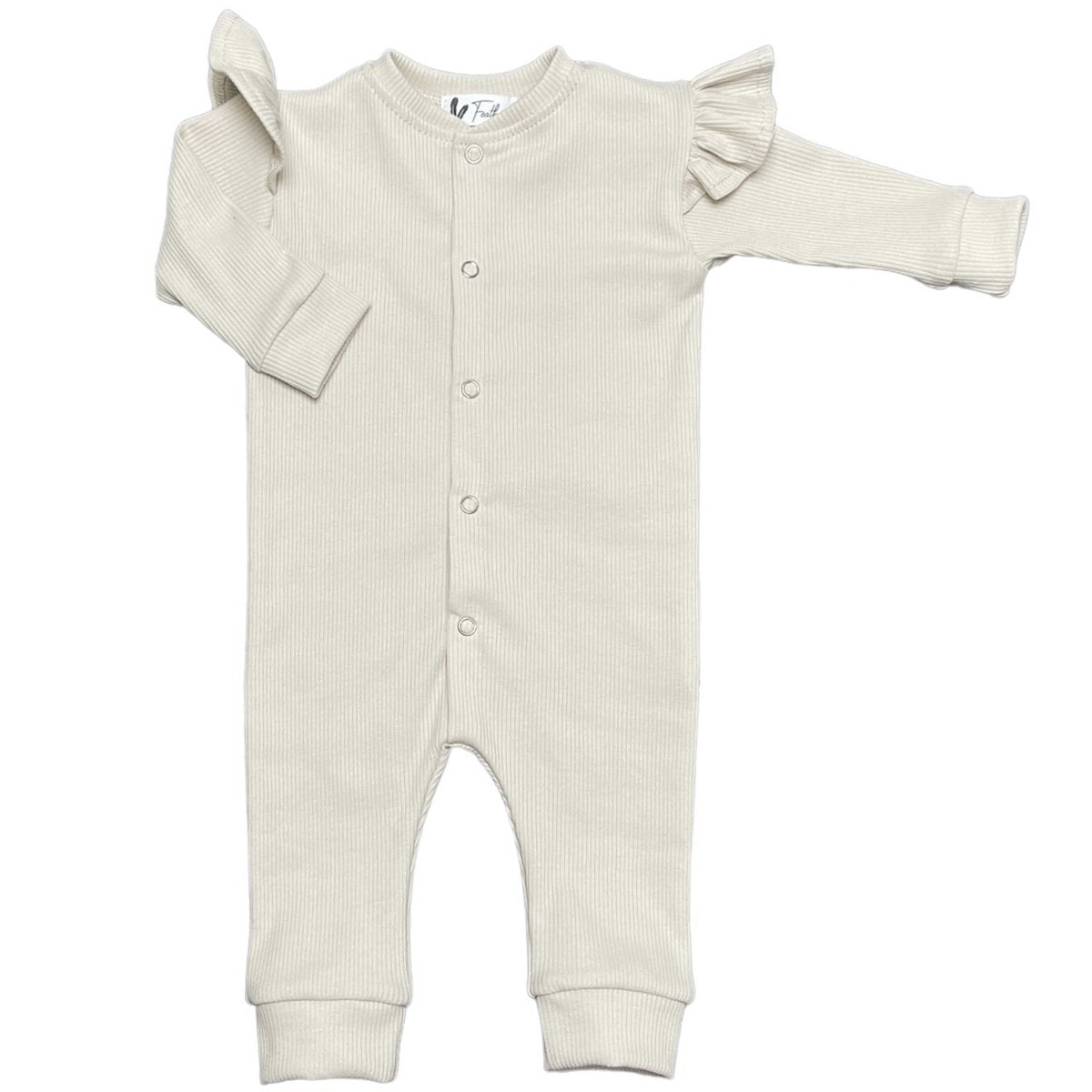 Newborn Boxpakje ruffle rib jersey natural beige