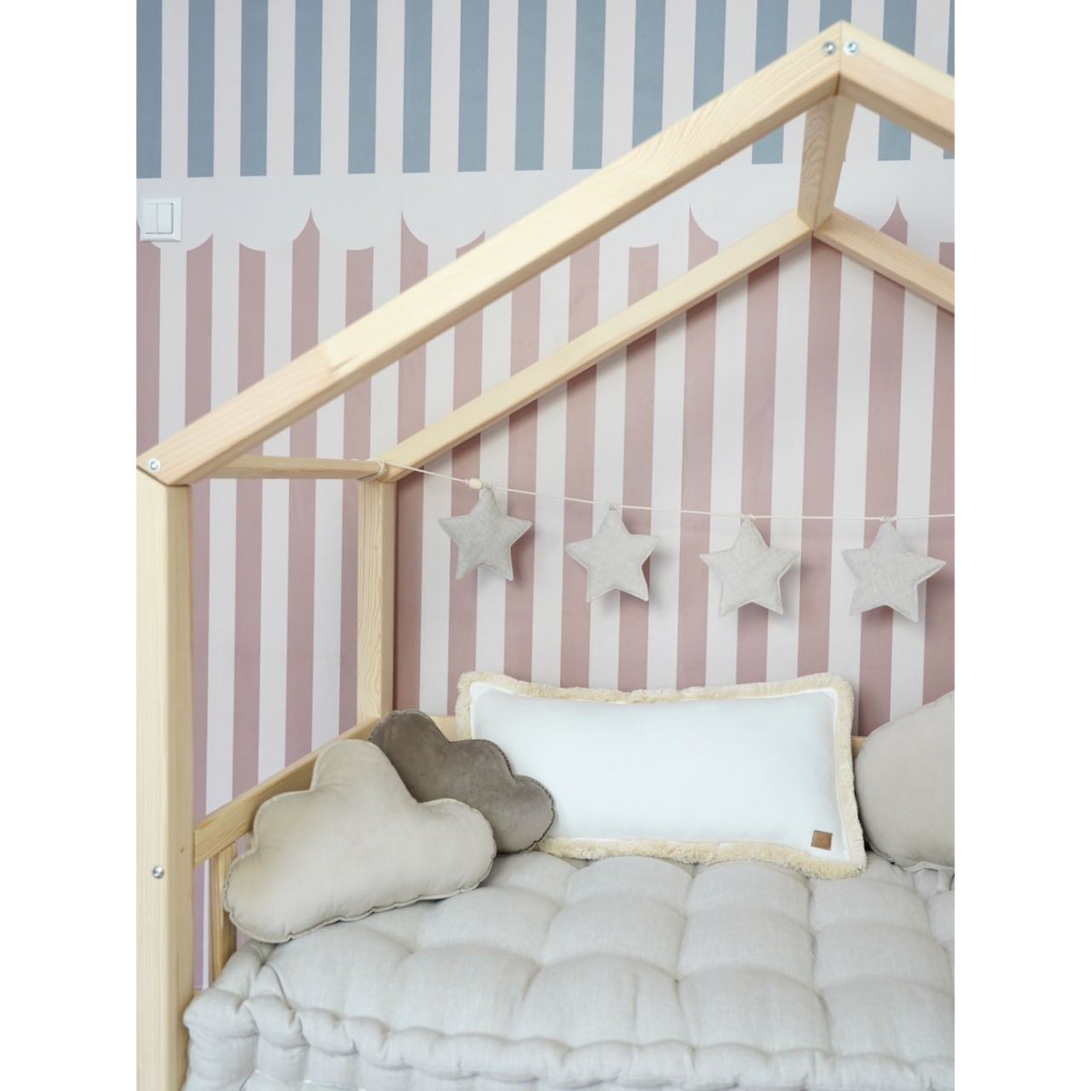 Fluweel Wolkenkussen voor babykamer "Creme"