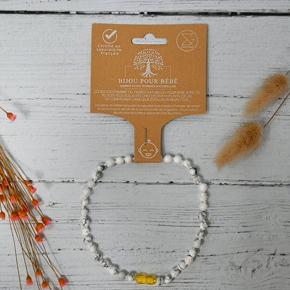 Natuursteen baby ketting - Howliet Magnesiet