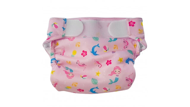 Freds Swim Academy Wasbare Zwemluier Zeemeermin Maat 1 4-9 kg Roze