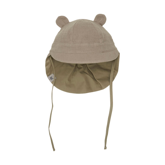 Huttelihut Chapeau d'été avec oreilles - Mousseline - marron