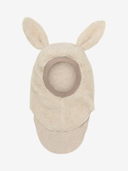 Balaclava Ears Wool Teddy- Cement