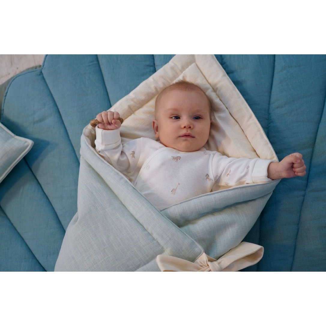 Linnen schelp Babywrap "Eye of the sea"