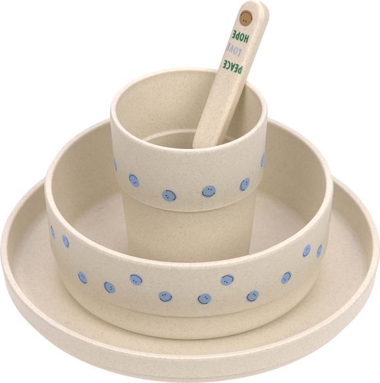 Kinder servies SET - Happy Rascals Smile sky blue