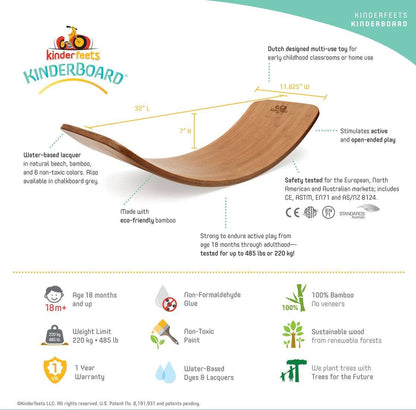 Kinderfeets houten balansbord / balance board kinderen - Bamboe