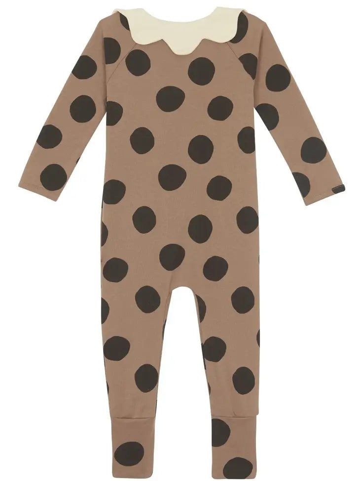 Baby-Pyjama mit Reißverschluss in Kastanienbraun