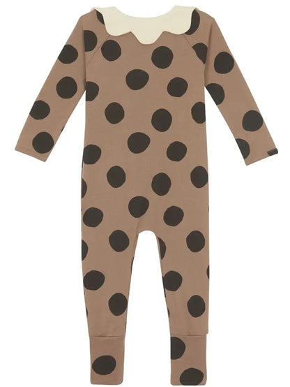 Baby-Pyjama mit Reißverschluss in Kastanienbraun