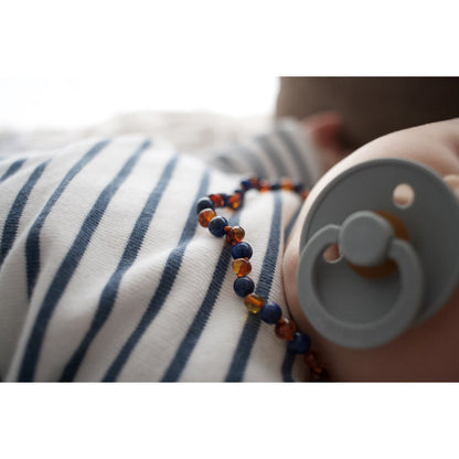 Amber en blauwe Lapis Lazuli - Babyketting