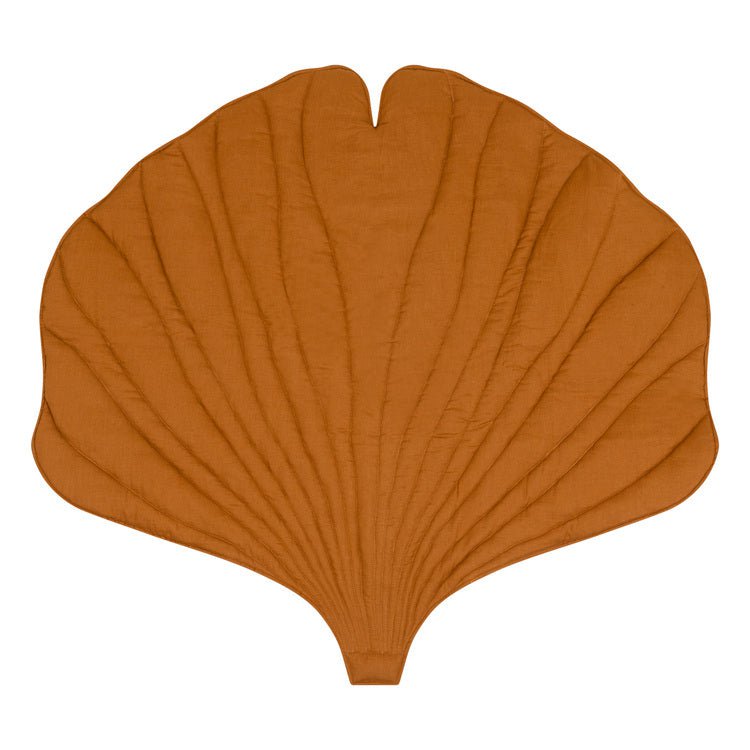 "Caramel" Linnen Ginkgo Blad Mat