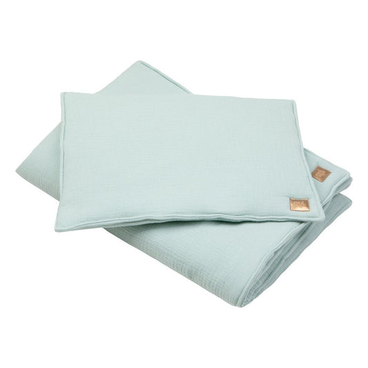 Mousseline dekbedset met kussen  "Mint"