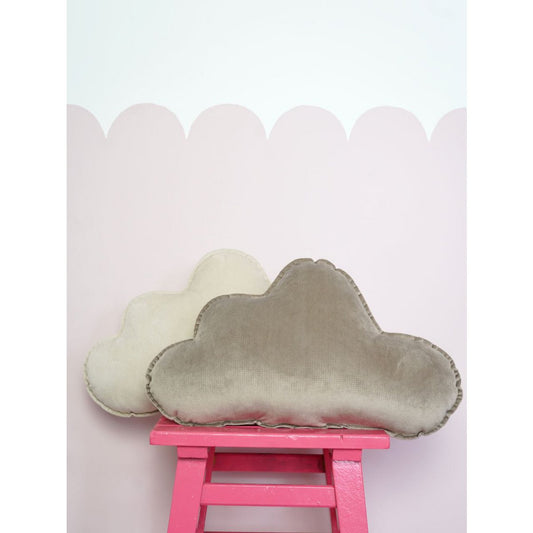 Fluweel Wolkenkussen voor babykamer "Donkerbeige"