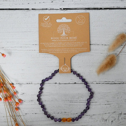 Amethyst - Natuursteen babyketting