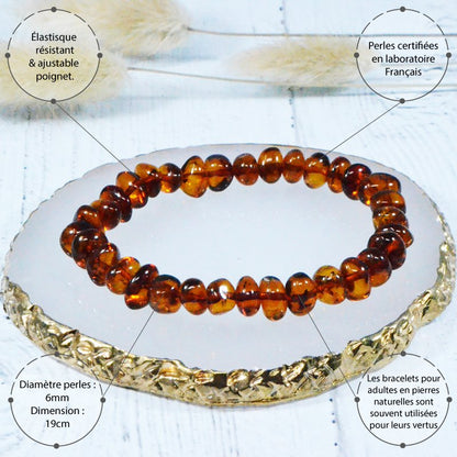 Armband voor volwassenen Amber Cognac