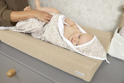 MEYCO Housse matelas à langer GOTS Bio - Mini Relief Sable 