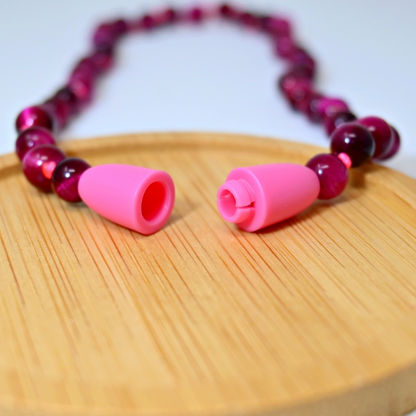 BABYKETTING VAN NATUURSTEEN: Roze Tijgeroog