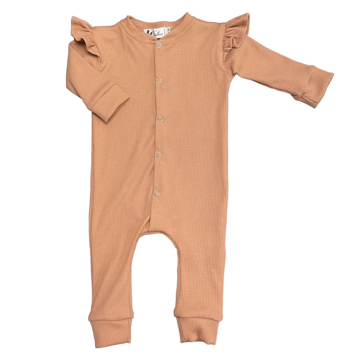 Boxpakje ruffle rib jersey peach