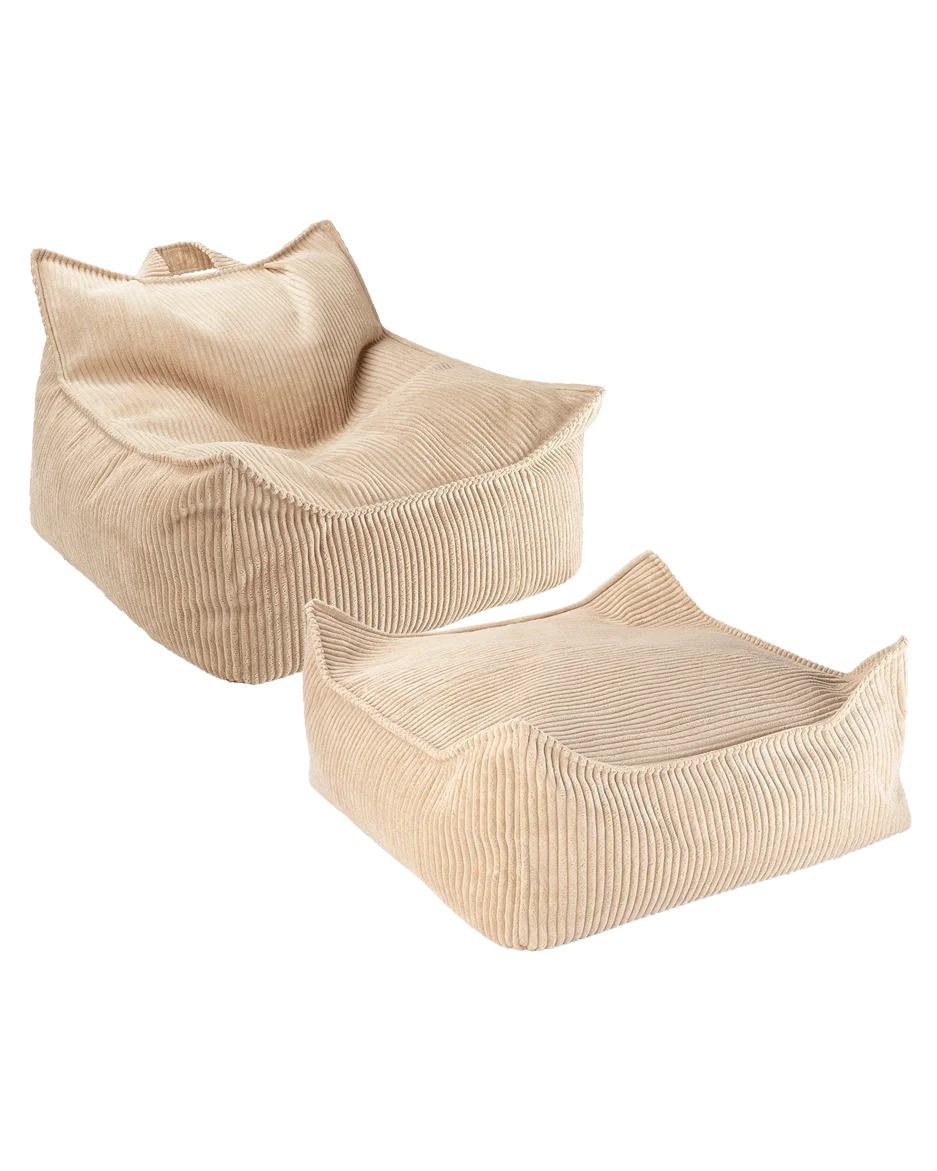 SET Beanbag Chair Corduroy + Ottoman | 6 kleuren