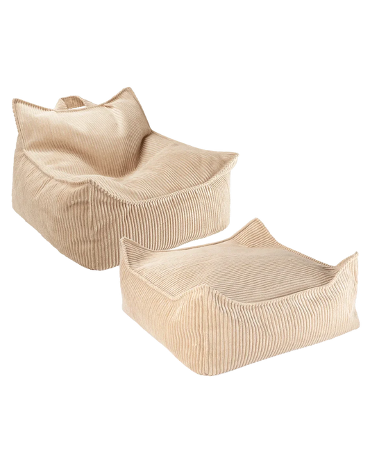 SET Beanbag Chair Corduroy + Ottoman | 6 kleuren