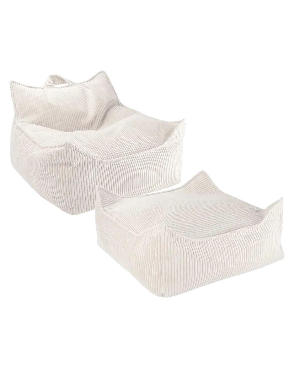 SET Beanbag Chair Corduroy + Ottoman | 6 kleuren