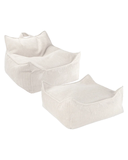 SET Beanbag Chair Corduroy + Ottoman | 6 kleuren