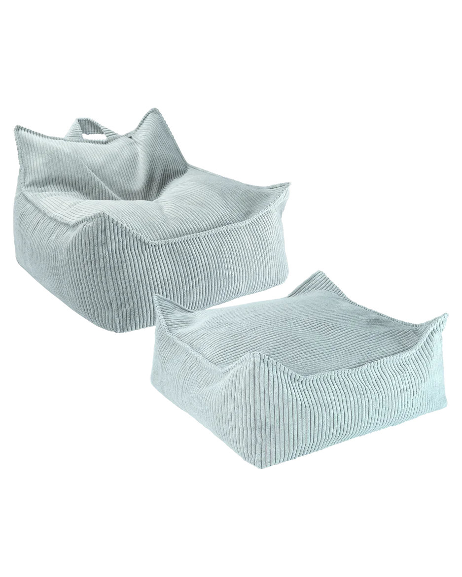 SET Beanbag Chair Corduroy + Ottoman | 6 kleuren