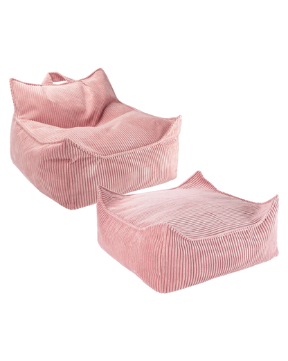 SET Beanbag Chair Corduroy + Ottoman | 6 kleuren