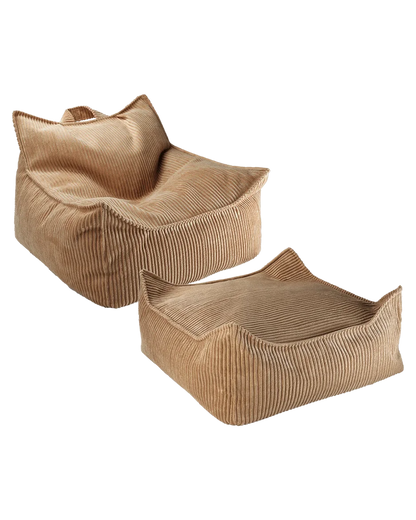 SET Beanbag Chair Corduroy + Ottoman | 6 kleuren