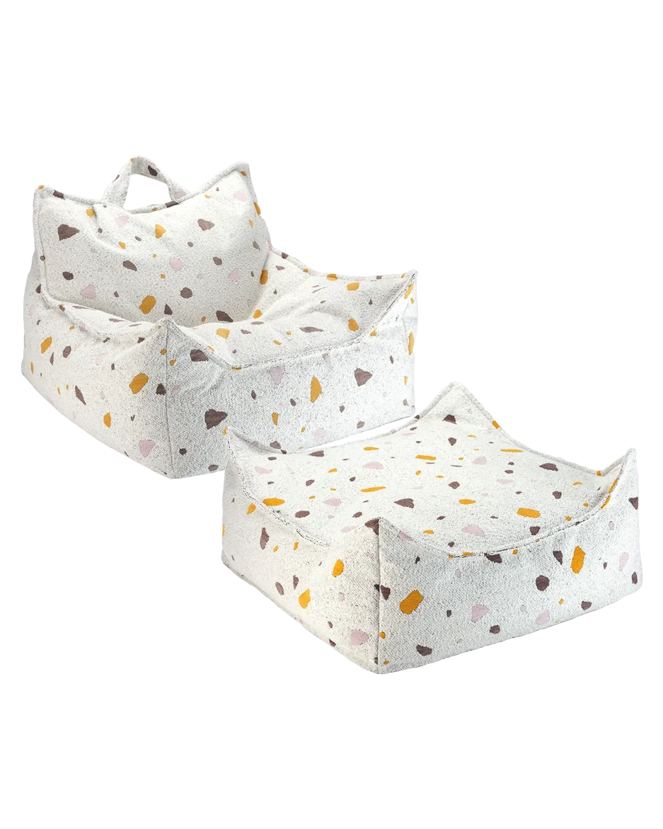 SET Beanbag Chair Terrazzo + Ottoman | 3 kleuren
